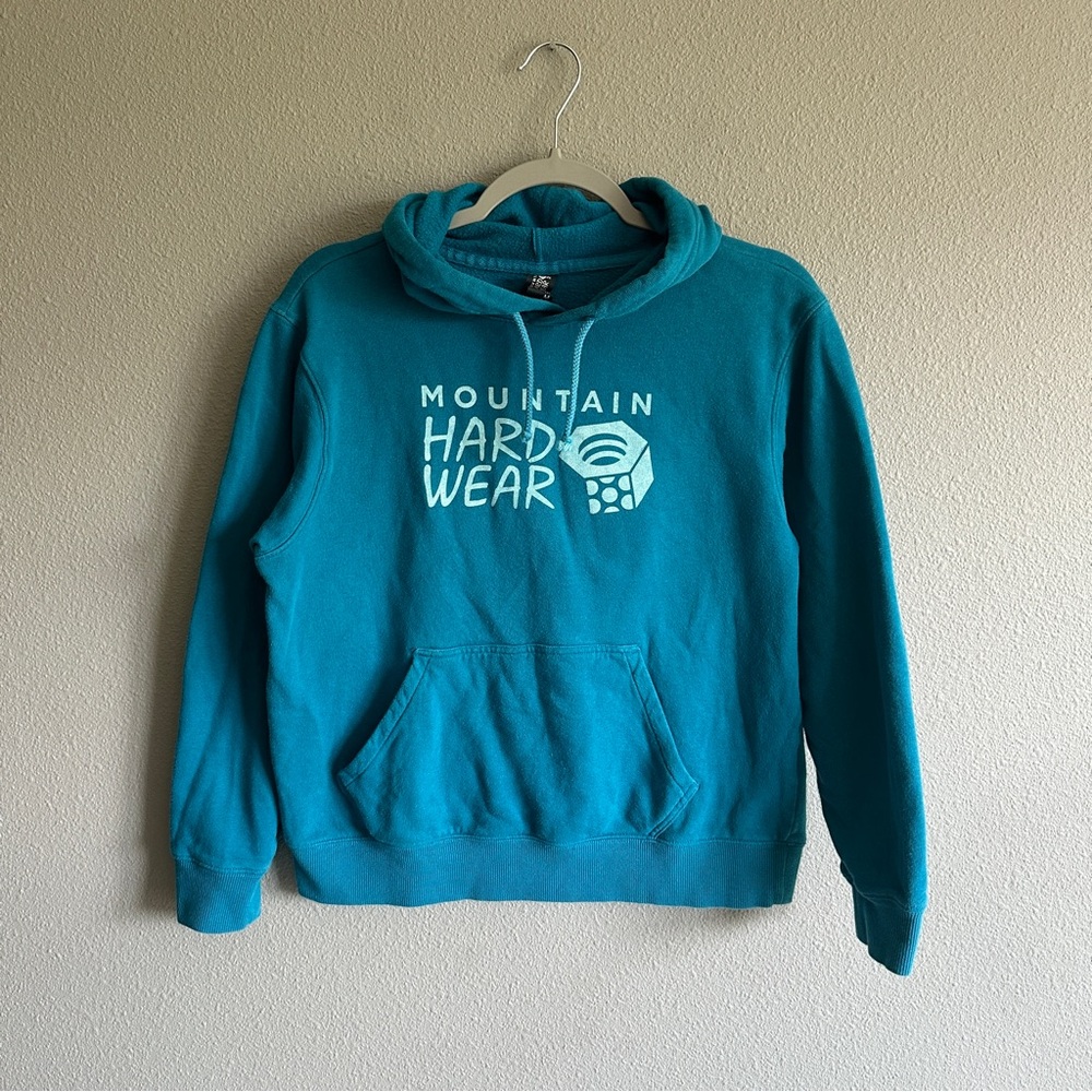 Mountain Hardwear Teal Pullover Hoodie with White Logo